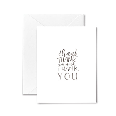 Thank You Card Many Thanks Watercolor Lettering