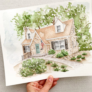 Watercolor Home Portrait