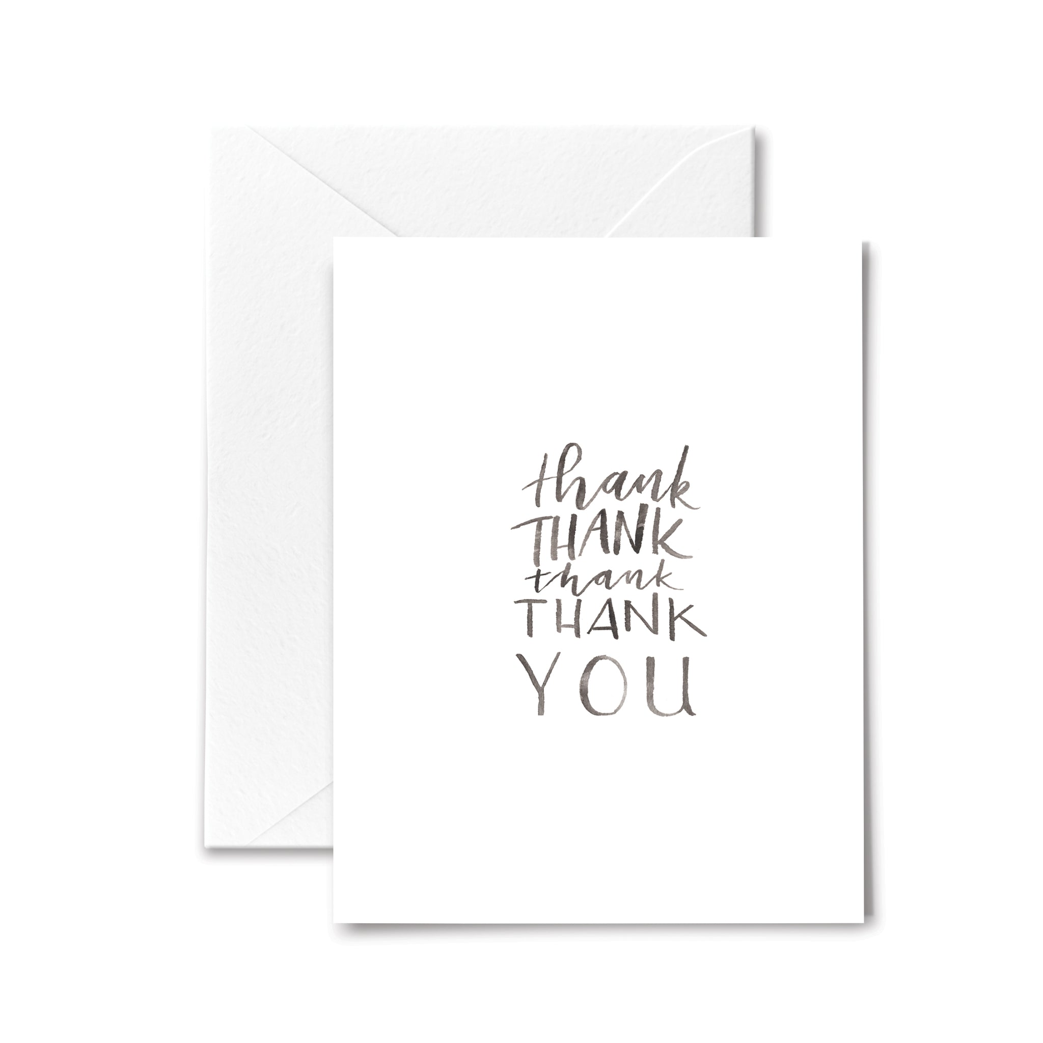 Thank You Card Many Thanks Watercolor Lettering