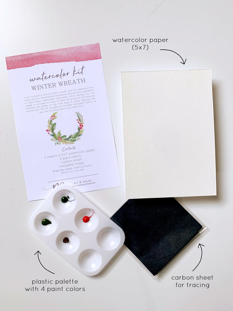 Watercolor Kit - Christmas Wreath – Me and Mary Shop